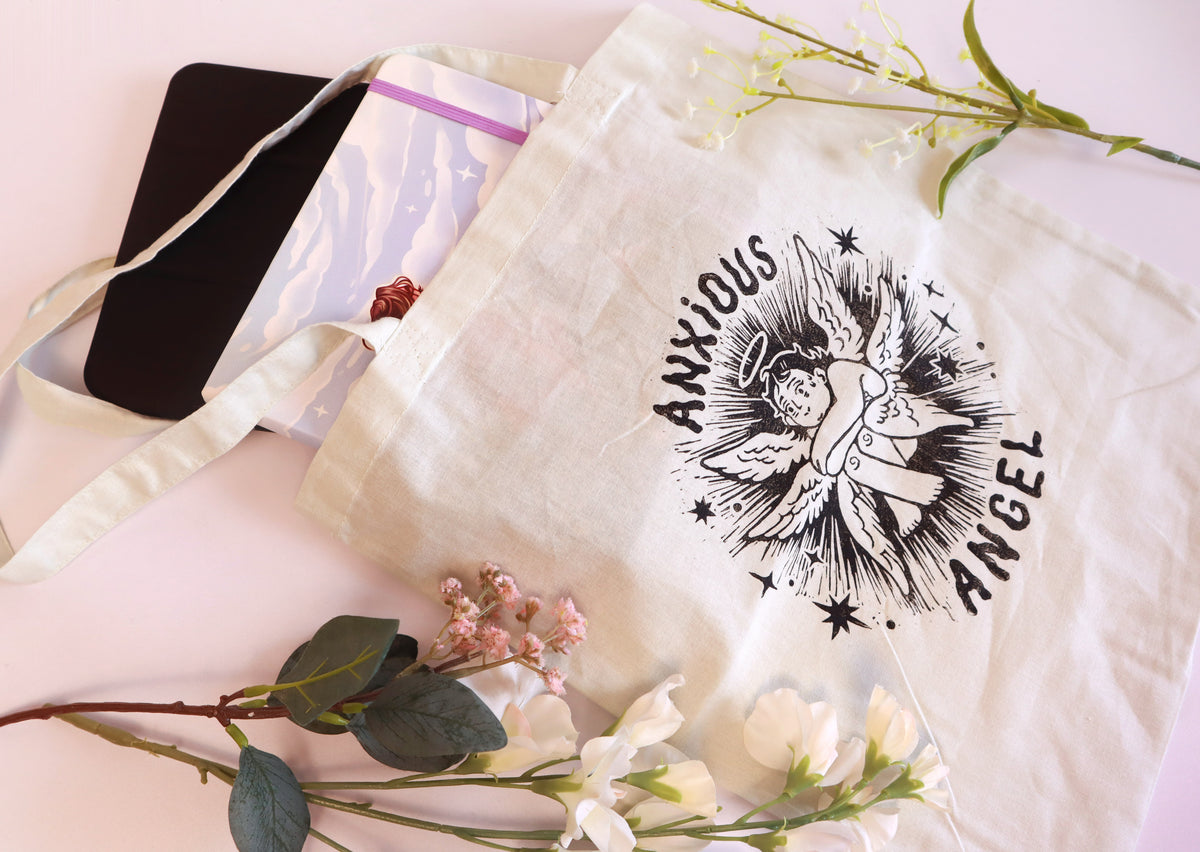 Lino Print Tote Bags