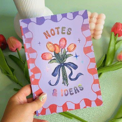Tulips A5 Lined Holographic Notebook
