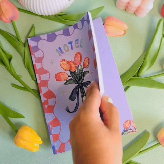 Tulips A5 Lined Holographic Notebook