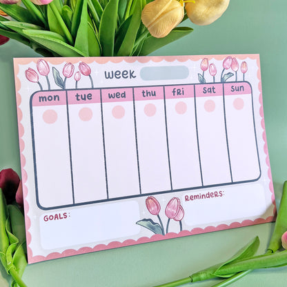 Tulips A4 Weekly Notepad