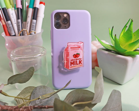 Strawberry Milk Phone Grip