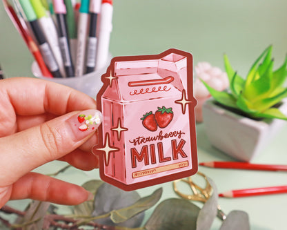Strawberry Milk Vinyl Sticker