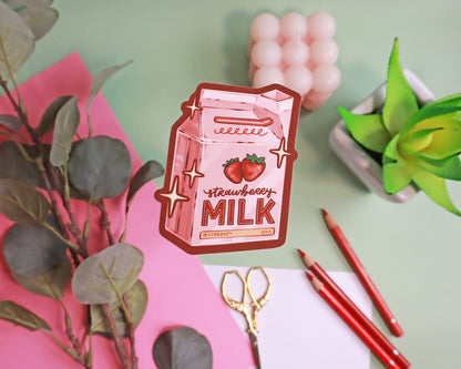 Strawberry Milk Vinyl Sticker