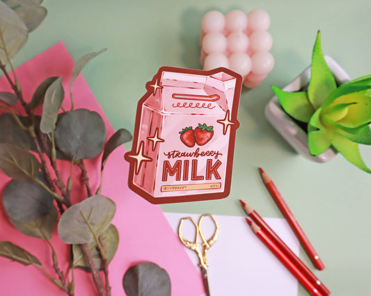 Strawberry Milk Vinyl Sticker