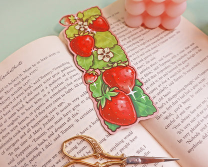 Strawberries Die Cut Bookmark