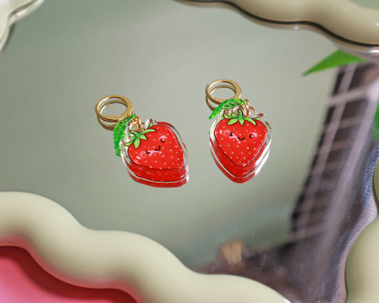 Little Strawberries Huggie Earrings