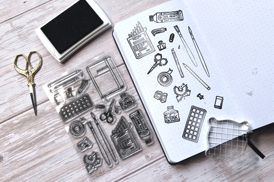 Art Supplies Clear Stamps Sheet