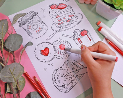 Strawberry Themed Colouring Pages x3 (Digital Download)