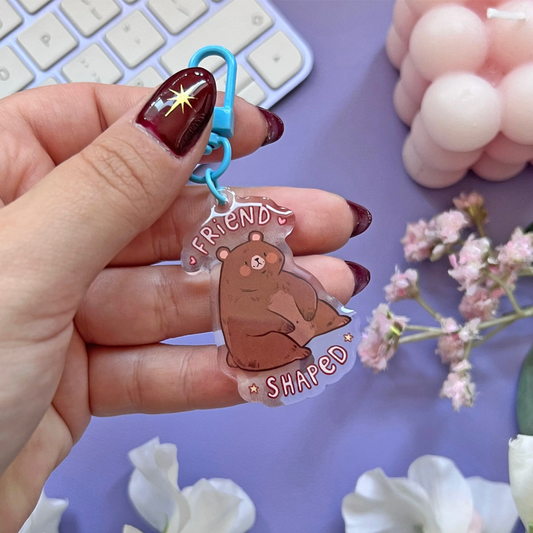 "Friend Shaped" Bear Acrylic Keychain