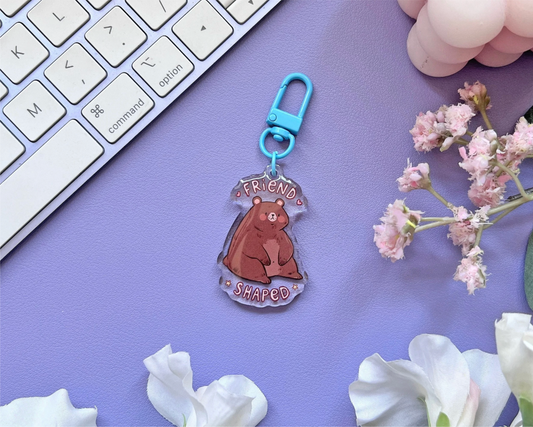 "Friend Shaped" Bear Acrylic Keychain