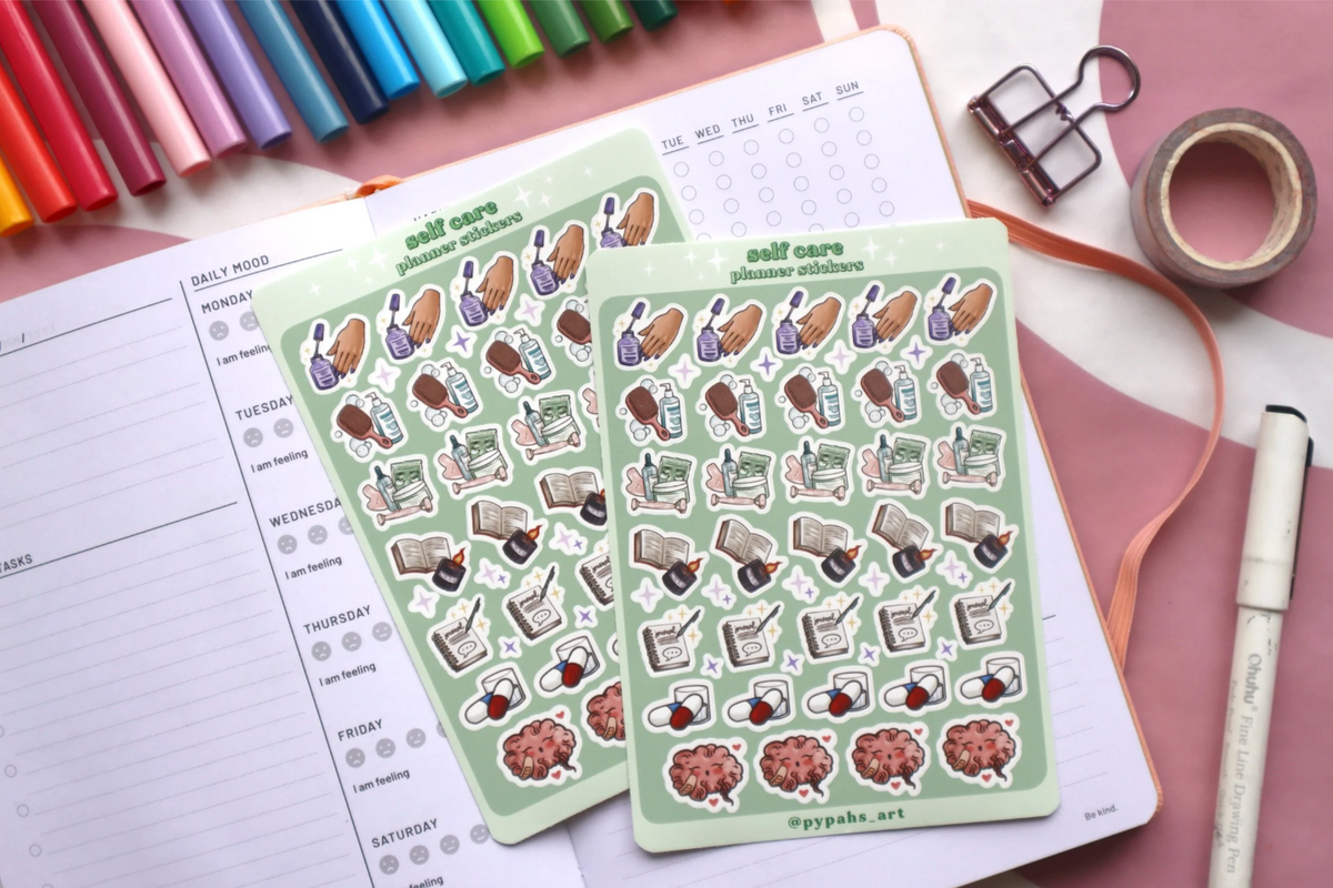 Self Care Planner Sticker Sheet