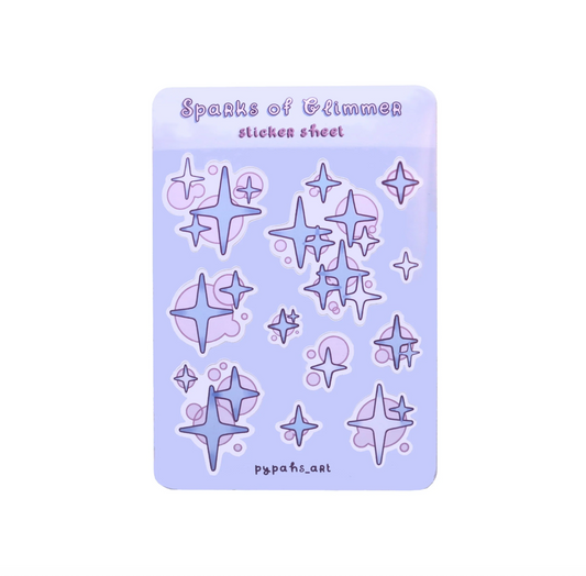 Sparks of Glimmer A6 sticker sheet