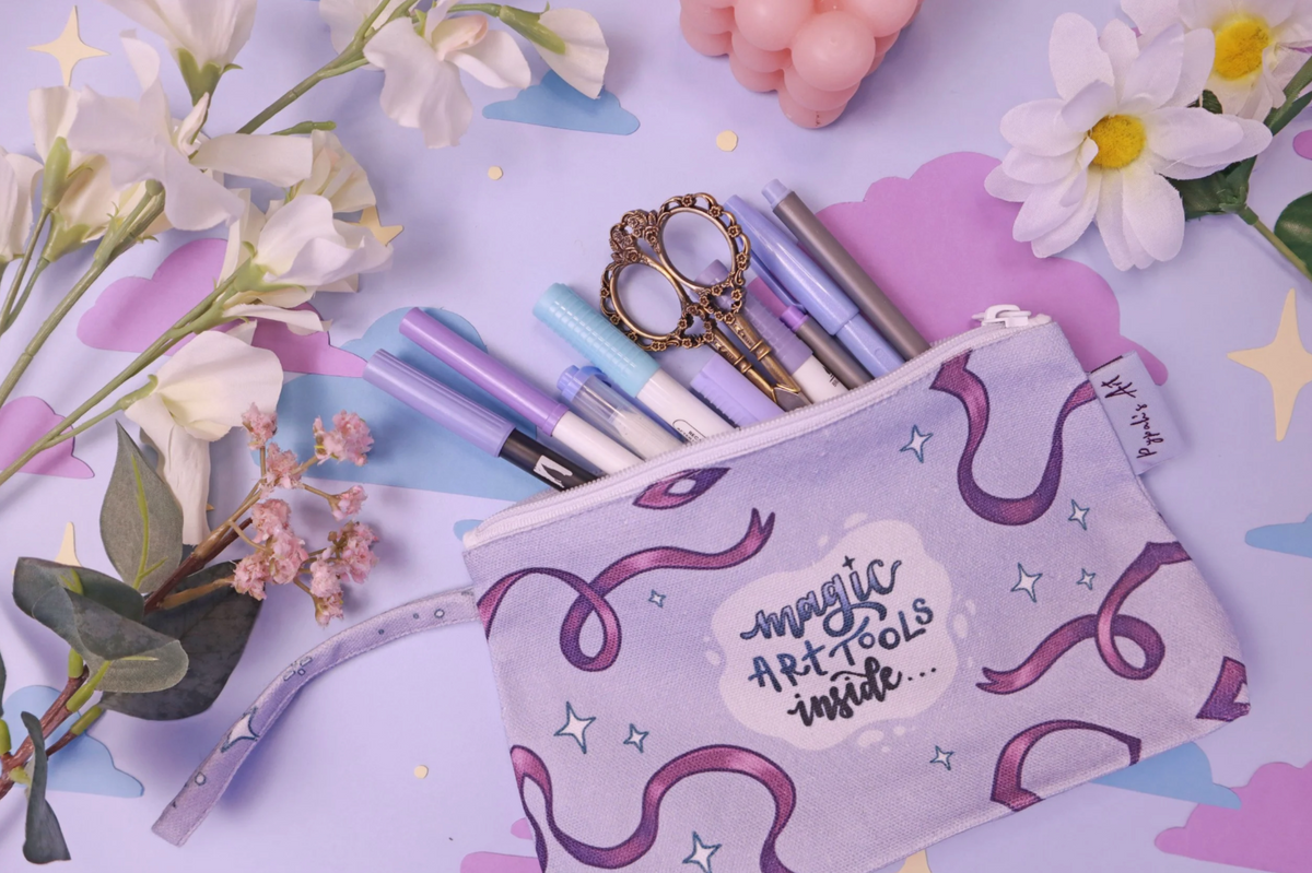 "Magic Art Tools Inside" Canvas Pencil Cases