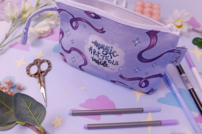 "Magic Art Tools Inside" Canvas Pencil Cases