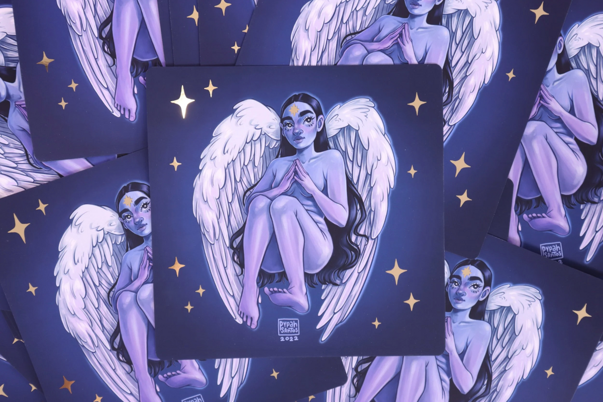 "Angelic" Gold Foil print