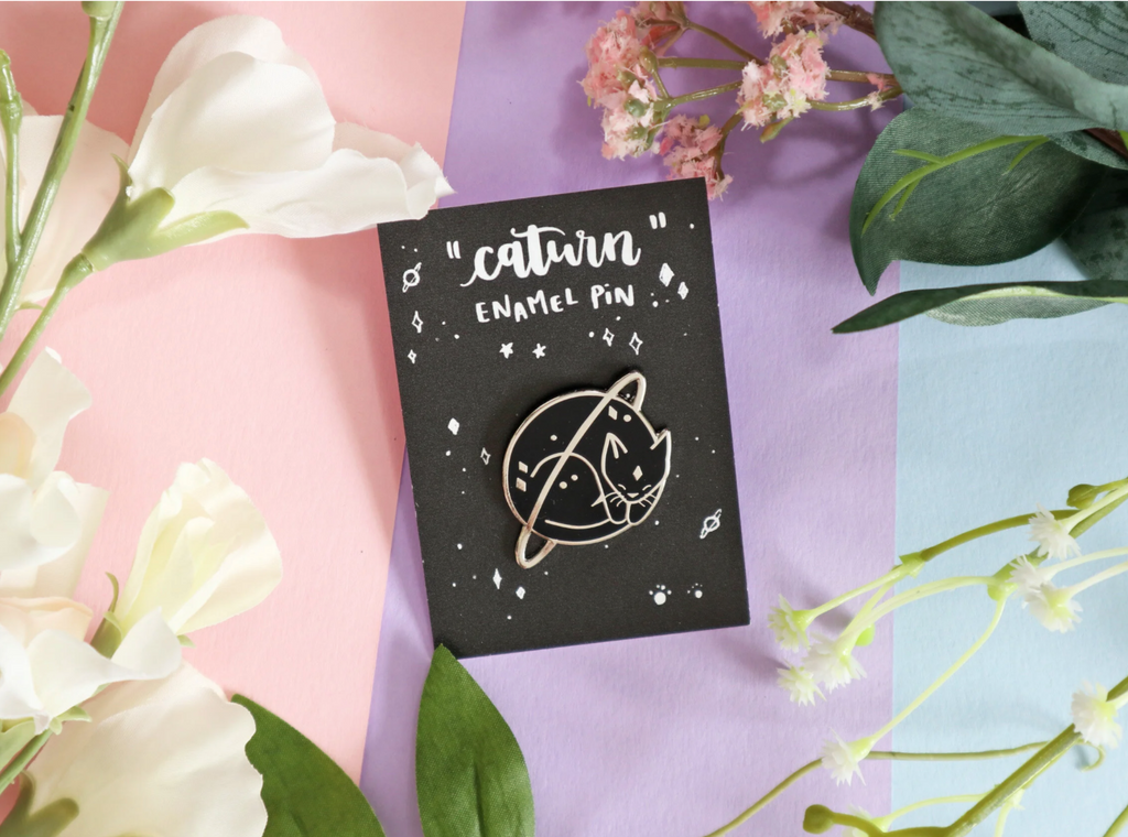 "Caturn" Enamel Pin