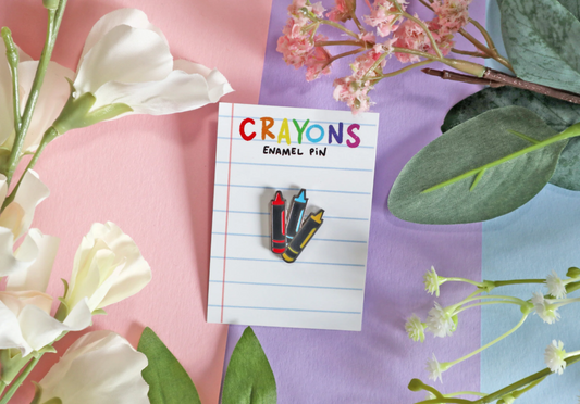 Crayons Enamel Pin