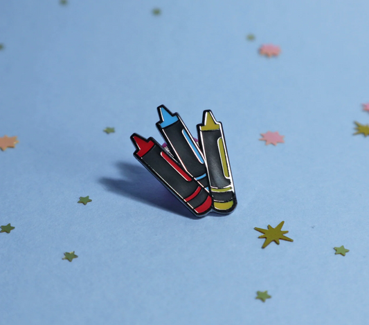 Crayons Enamel Pin