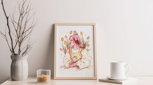 "Spring Is Sprung" Pencil A4  Art Print