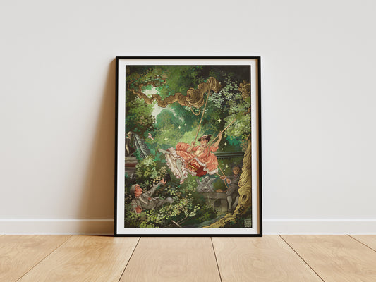 "The Swing" Redraw Gold Foil Print