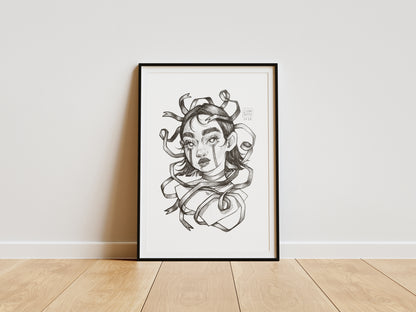 "Tied Up" Drawing Print