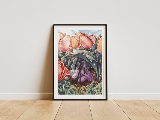 'Field of Tulips' Art Print