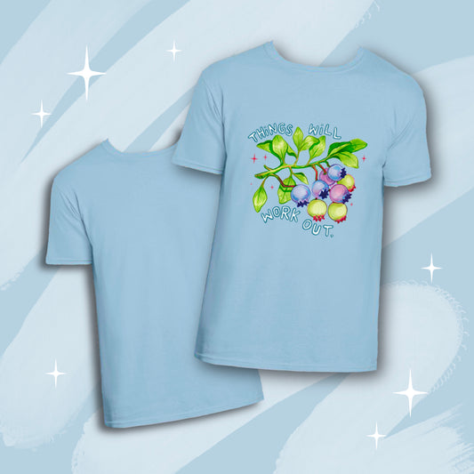 'Things Will Work Out' Blue Tee