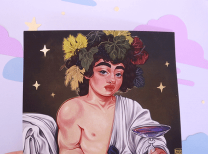 'Bacchus' Redraw Gold Foil Print